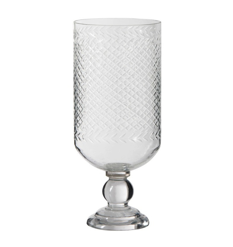 Vase sur pied verre taillé transparent Licia 42 cm LesTendances.fr