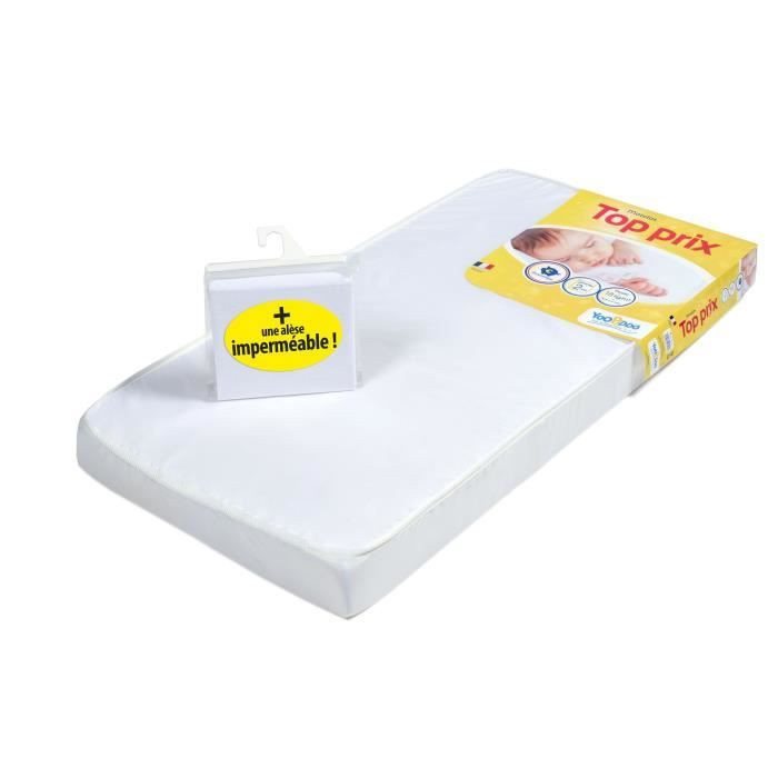Yoopidoo Matelas Bebe Top Prix Confortable Fabrication Francaise 60 X 1 X 10 Cm Alese Impermeable Lestendances Fr